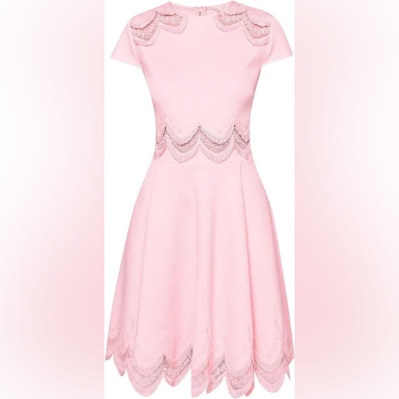 Ted Baker Dresses & Skirts - Ted Baker Rehanna Pink Cap Skater Mini Dress with Crew Neck